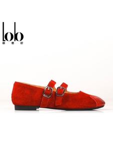 <span class=keywords><strong>Chaussures</strong></span> Mary Jane en cuir de vachette faites à la main, collection Printemps 2026, confortables, plates, couleur unie, à double bride fermée, légères - Product Image 3
