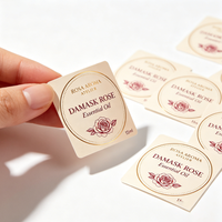 Solution d'étiquettes personnalisées pour flacons de cosmétiques TEDDY, transparentes avec estampage à chaud dorée, adhésives, étiquettes de parfum