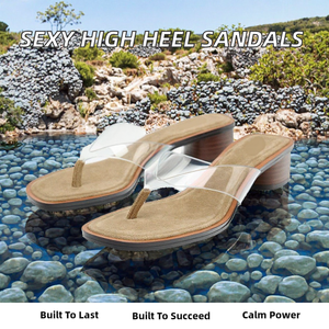 Nouvelles sandales d'été à talon épais et haut, bout carré, sexy, pour femme, idéales pour les banquets et les occasions décontractées en extérieur - Product Image 2