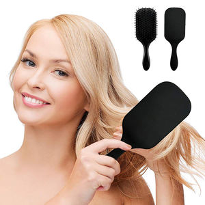 Juego de 4 cepillos y peines para desenredar el cabello con logotipo personalizado, Juego de cepillos para masaje con cojín de aire negro - Product Image 3