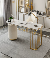 Bureau de direction moderne en marbre avec tiroir, meuble de bureau, bureau de direction en marbre, armoire de bureau à domicile