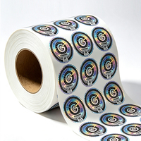 Autocollant personnalisé en vinyle adhésif anti-contrefaçon laser holographique, imperméable, avec logo