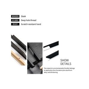 Poignée de porte de placard moderne minimaliste noire de luxe à encastrer avec poignée longue pour armoire - Product Image 4