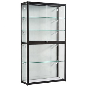 Aluminum alloy jewelry display cabinet factory customized, glass display showcase