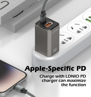 LDNIO El más nuevo LC441I 30W Soporte de cable tipo C PD y QC Cargador de teléfono móvil de carga rápida Cables de Datos rápidos