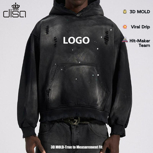 कस्टम 500 जीएसएम एक्स आकार हूडेड पल्लोवर 100% सूती सर्दियों में तैयार ठोस पैटर्न धोया तकनीक रेशम स्क्रीन पुरुषों की स्वेटशर्ट - Product Image 1