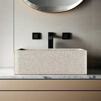 Lavabo Carré Moderne en Béton de Petite Taille Mohom pour Salle de Bain et Cuisine