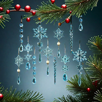 Décoration de Noël en acrylique en gros, pendentif transparent à suspendre pour sapin de Noël