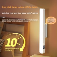 Lampe LED magnétique adhésive OEM ODM rechargeable, à intensité variable, avec fonction minuterie et indicateur de puissance, idéale pour la lecture au lit dans les dortoirs étudiants