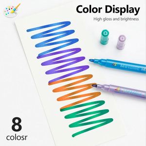 8 Colors Metallic <b>Marker</b> Set 2-3mm Wide Tip High Gloss & Bright Acrylic Ink Non-Toxic & Eco-Friendly for Metal Wood & DIY Art - Product Image 4
