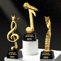 Trophée de musique en résine personnalisé pas cher, trophée en cristal de microphone en métal pour les événements, cadeaux