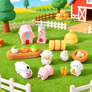 Miniatures créatives d'animaux de ferme pastorale, ornements de bureau, accessoires décoratifs miniatures pour le jardinage au mousse et l'aménagement paysager DIY - Product Image 2