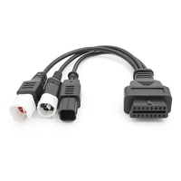 Cable OBD2 3 en 1 para Motocicleta Yamaha 3 Pines + 4 Pines para Honda 6 Pines, Adaptador OBD para Motocicleta