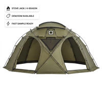 Tente dôme géodésique personnalisée pour 8 personnes avec cheminée, 4 saisons, en Silnylon 40D, tente de base, grande tente de camping familiale