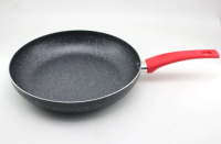 Wajan Penggorengan Aluminium Anti Lengket Keramik, Gagang Bakelite Tahan Panas, Kompatibel Induksi untuk Memasak di Rumah Grosir