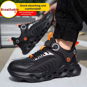 Chaussures <span class=keywords><strong>de</strong></span> sécurité respirantes <span class=keywords><strong>ultra</strong></span>-légères pour hommes Chaussures <span class=keywords><strong>de</strong></span> travail élastiques à bouton rotatif pour hommes Anti-Smash Kevlarr Stab-Proof EVA - Product Image 4