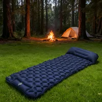 Matelas de camping gonflable en TPU et nylon avec pompe à air intégrée et oreiller, tapis de couchage auto-gonflant pour la randonnée et l'escalade