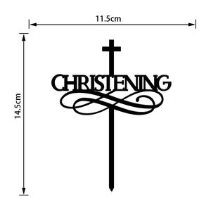 Acrylique joyeux baptême joyeux baptême gâteau Topper fête religieuse décoration gâteau décor - Product Image 3