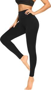 Leggings doux pour femmes-Contrôle du ventre à taille haute No See Through Workout Yoga Pants - Product Image 5