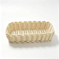 Panier à couverts en rotin tressé beige avec dentelle, fait main, qualité alimentaire, pour couteaux, fourchettes et baguettes, idéal pour la maison, la cuisine, le comptoir ou la table