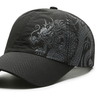Gorra de Béisbol de Algodón Perforado de Secado Rápido con Estampado de Dragón Chino, Ligera, Transpirable, con Correa Ajustable, Gorra Deportiva para Papá, para Actividades al Aire Libre