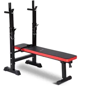 Wellshow Sport regolabile pieghevole bilanciere Rack e peso Sit Up Utility Bench Press per l'allenamento della forza a casa