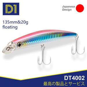 Leurres de pêche Sasuke Minnow <span class=keywords><strong>6</strong></span> couleurs, 135 mm, 20 g, flottants, sans ailettes, leurres artificiels durs pour la pêche au bar et au brochet - Product Image 1