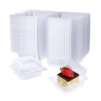 Custom 5X5 pollici a conchiglia scatola a conchiglia a conchiglia in plastica trasparente con cerniera contenitori per dolci biscotti insalate