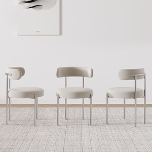 New Style Modern Luxury Fabric Dining Chairs for Bedroom Dining Room Furniture with Metal <b>Legs</b> dining <b>table</b> chair - Product Image 6