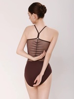 Nouvelle conception de vêtements de danse classique, haut de danse sans manches avec empiècements en maille, lavage à la main, tenue d'entraînement de danse, haut de yoga pour femmes adultes, camisole