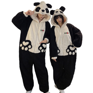 <span class=keywords><strong>Pyjama</strong></span> une pièce pour couple Automne et hiver Peluche épaissie Cartoon <span class=keywords><strong>Panda</strong></span> Vêtements Zipper Hooded Pyjamas Sleepwear Setsv - Product Image 5