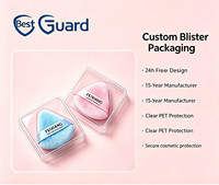 Boîte en plastique PET transparente écologique personnalisée, emballage en blister pour poudre cosmétique, boîte transparente de 1 mm d'épaisseur, maquillage