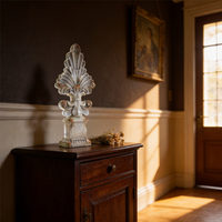 Ornamen Bentuk Daun Ranunculus Vintage Grosir, Replika Magnesia, Detail Elegan, Kerajinan Kolom Arsitektur Klasik