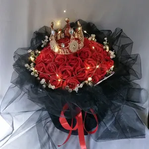 Roses séchées avec couronne, 1 pièce, fleurs conservées, plantes et roseaux séchés