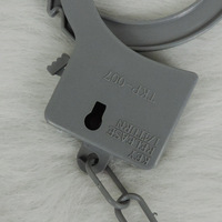 Menottes en plastique grises pour adultes, accessoires de déguisement amusants, accessoires de costume, vêtements, cosplay, cadeau de fête, unisexe, Halloween, jeu de rôle, jouet