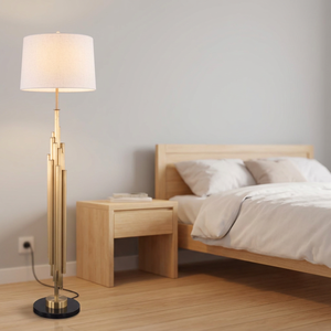 AK Brass Metal Attractive <b>Floor</b> <b>Lamp</b> in Brass Finished with <b>Black</b> Round <b>Base</b> For Bedroom Decor / Office Decor - Product Image 3