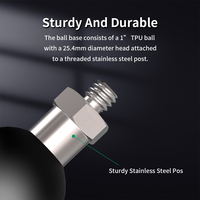 Adaptateur de montage à rotule de 1 et 1,5 pouces avec filetage 1/4-20 / M8 / M10 compatible avec les bras à double douille de taille B de RAM Mounts