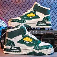 Nouveau design de chaussures de sport d'extérieur en cuir artificiel, chaussures de skateboard montantes pour hommes, baskets décontractées