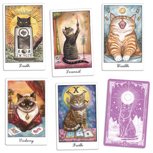 <span class=keywords><strong>Tarot</strong></span> gato personalizado precio de fábrica alta calidad caja del <span class=keywords><strong>mundo</strong></span> 7x12cm 78 cartas por baraja cartas de <span class=keywords><strong>Tarot</strong></span> originales con guía - Product Image 3