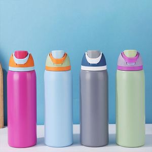 Nueva Versión, Botella de Agua con Aislamiento al Vacío de Acero Inoxidable, Personalizable con Logotipo, 24/32/19 Onzas, con Pajita, para Regreso a Clases, Agua Fría/Caliente - Product Image 1