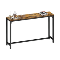 Table de bar haute rectangulaire de 63 pouces, vintage, pour cuisine intérieure, comptoir de salle à manger, pieds robustes, facile à nettoyer
