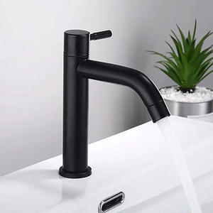 Grifo de Lavabo Monomando de un Solo Orificio, Montado en el Tapa del Lavabo, de Acero Inoxidable para Uso en Baños - Product Image 1