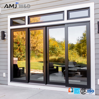 Puerta Corredera Comercial de Aluminio, Diseño Contemporáneo, Puertas Correderas Grandes de Vidrio Templado Panorámico