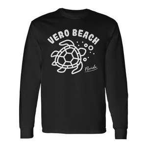 T-shirt à manches longues avec tortue de mer de Vero Beach, Floride, cadeau souvenir - Product Image 1