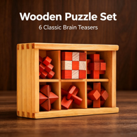Jeu de société en bois de haute qualité : Casse-tête Kongming et Luban à démonter, jeu de puzzle complet avec boîte de rangement
