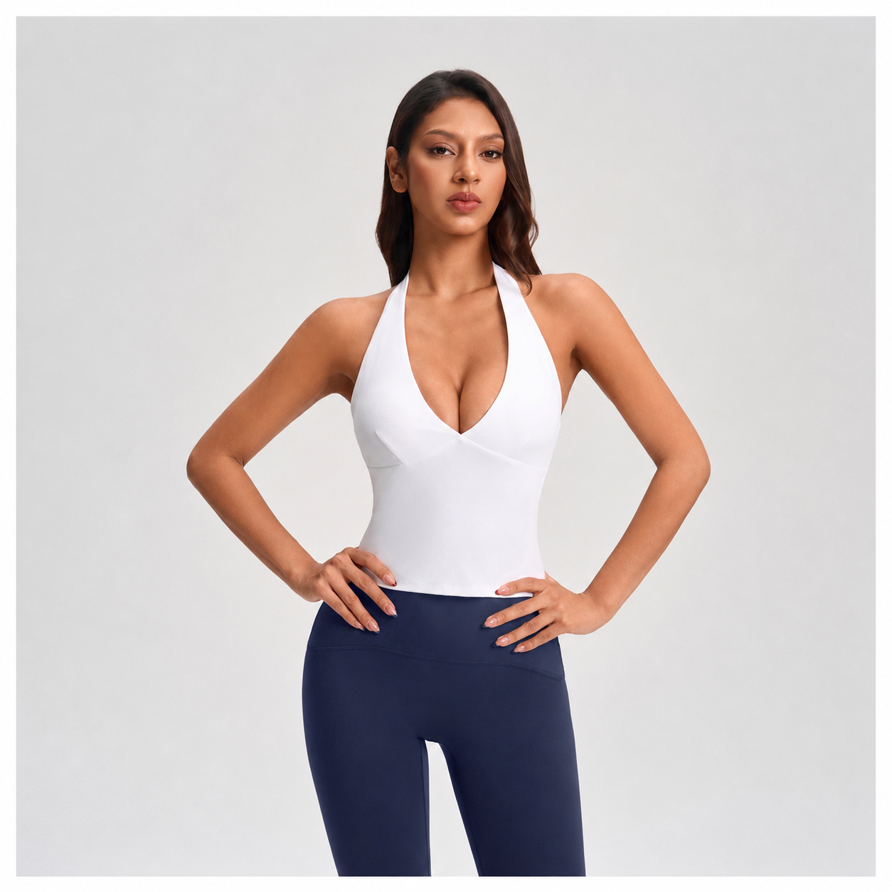 Women's Halter Yoga Tank Top Built-in Padded Breathable High Stretch Pilates Workout Sports Vest