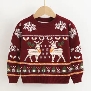 Suéter Cárdigan Rojo Extra Grande Tejido en Algodón Orgánico para Niños Pequeños, Ropa de Invierno ODM - Product Image 2