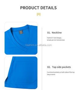 Uniformes de thérapeute de beauté coordonnés de qualité supérieure 2025 gommages médicaux sur mesure ensemble d'allaitement OEM avec accessoires en bleu royal - Product Image 2