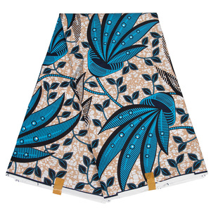 Cire véritable imprimée Afrique Cire BATIK Tissu Vêtements de fête <span class=keywords><strong>Nappe</strong></span> de pique-nique Oreiller ou sac Coton Cire africaine 6 Yards - Product Image 2