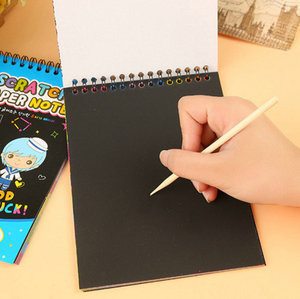 Juego de 10 hojas de pintura para rascar para niños, cartas de papel con grafiti, Color arcoíris mágico, juguete de dibujo - Product Image 2